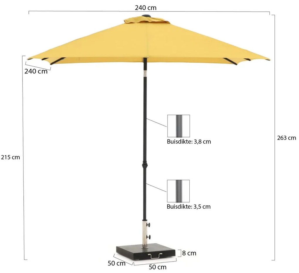 Shadowline Push-up parasol 240x240cm