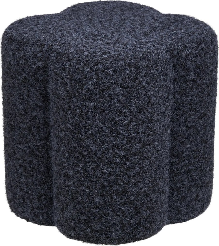 Durban Poef Bouclé - Blauw