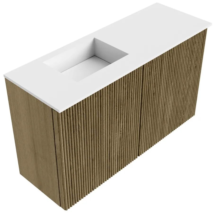 Mondiaz Joya 70cm toiletmeubel dusk met wastafel faye links 1 kraangat talc