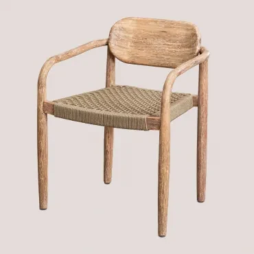 Set Van 4 Tuinstoelen Met Houten Armleuningen Naele Bruin - Tarwe - Sklum