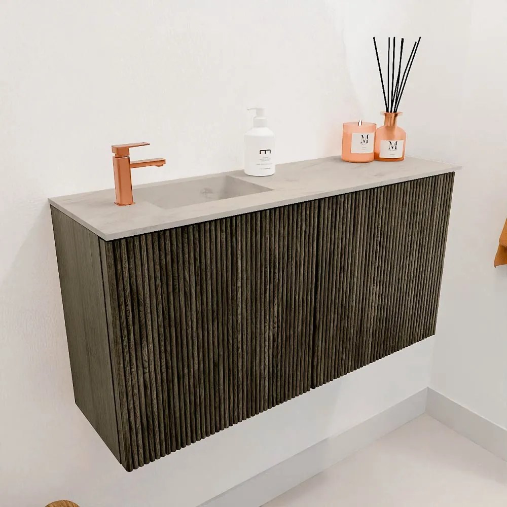 Mondiaz Joya DLux 80cm toiletmeubel shadow met wastafel faye links 1 kraangat opalo