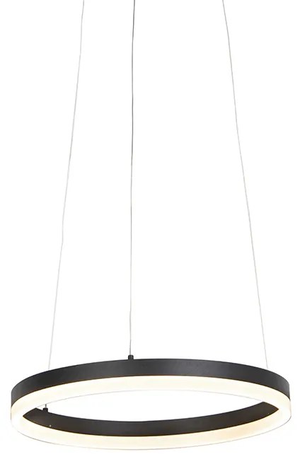 Design hanglamp zwart 40 cm incl. LED 3-staps dimbaar - Anello Modern rond Binnenverlichting Lamp