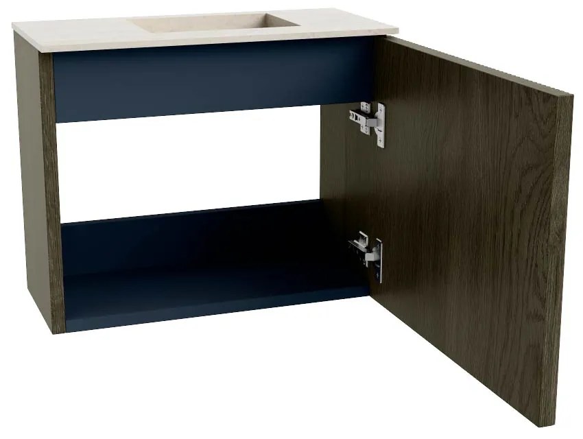 Mondiaz Joya DLux 50cm toiletmeubel shadow met wastafel faye rechts zonder kraangat meli