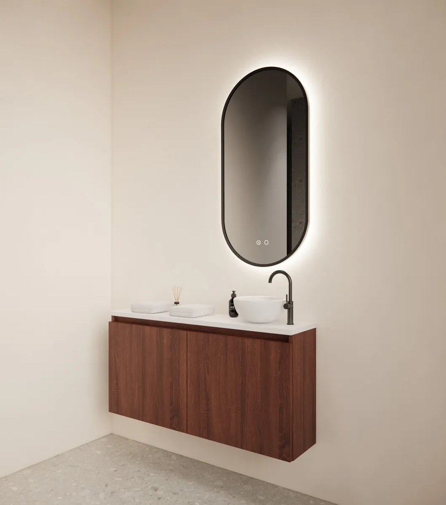 Gliss Design Echo toiletmeubel 100cm choco eiken met toppaneel wit mat