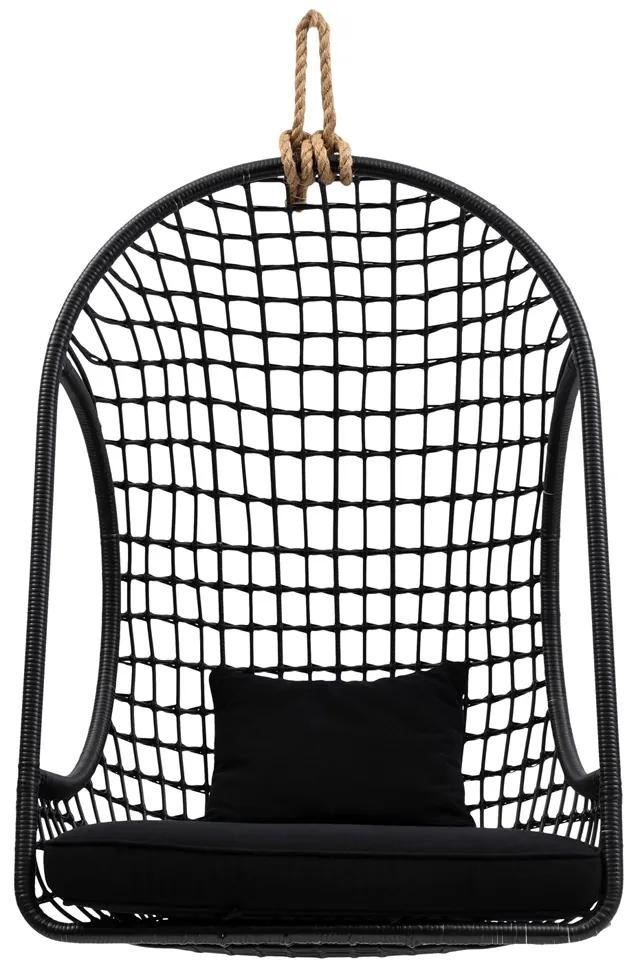 Rivièra Maison - Classic Outdoor Hanging Chair with Cushion, black - Kleur: wit