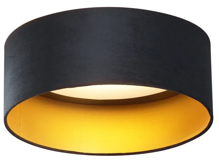 Moderne plafondlamp zwart velours 40cm incl. LED 3-staps dimbaar - Sue Modern rond Binnenverlichting Lamp