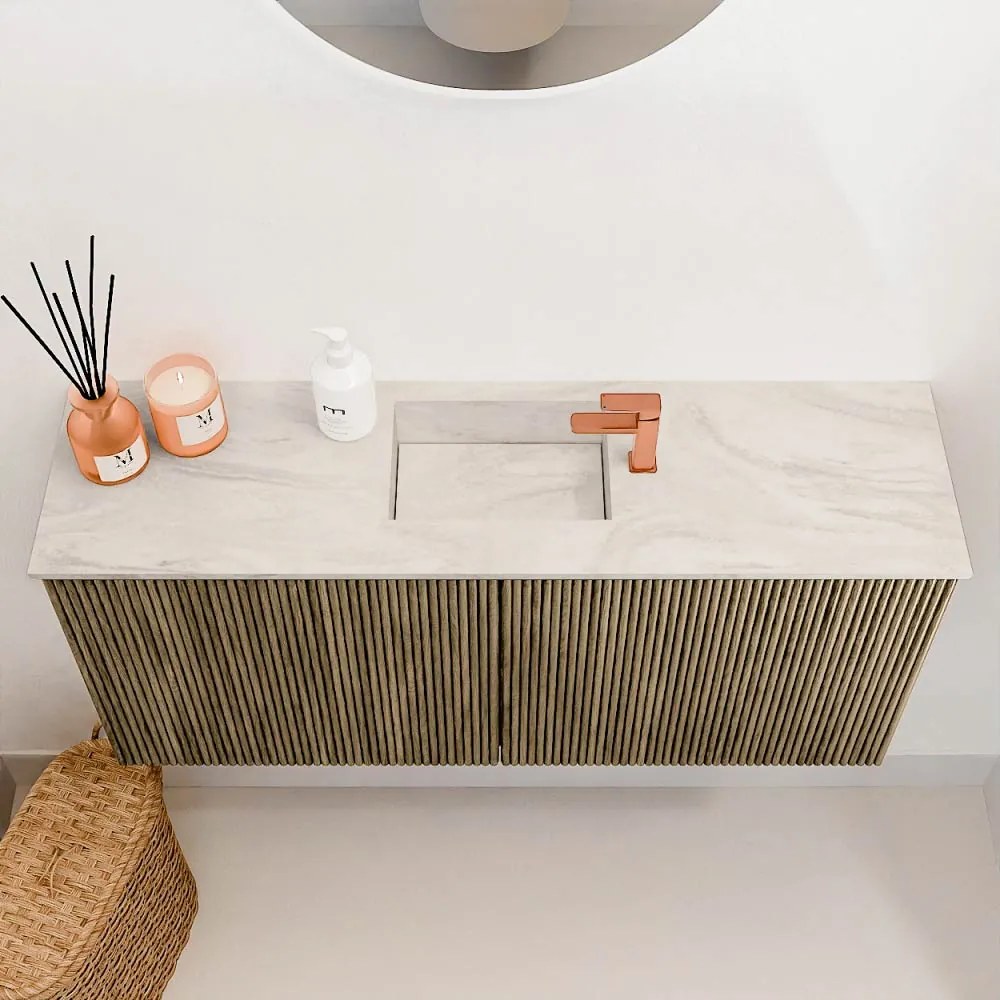 Mondiaz Joya DLux 90cm toiletmeubel dusk met wastafel faye midden 1 kraangat ostra