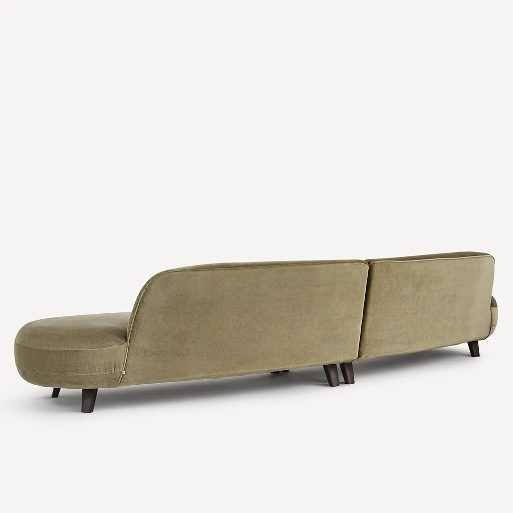 6-zits bank in linnen fluweel, Rosebury, ontwerp Emmanuel Gallina