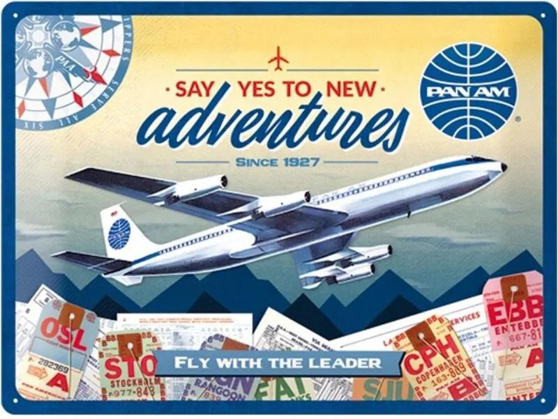 Wandbord - Pan Am Say Yes To New Adventures - 30x40cm