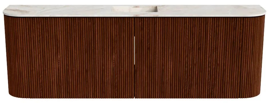 Mondiaz Joya DLux 125cm toiletmeubel ronding links/rechts ruby met wastafel faye midden zonder kraangat frappe