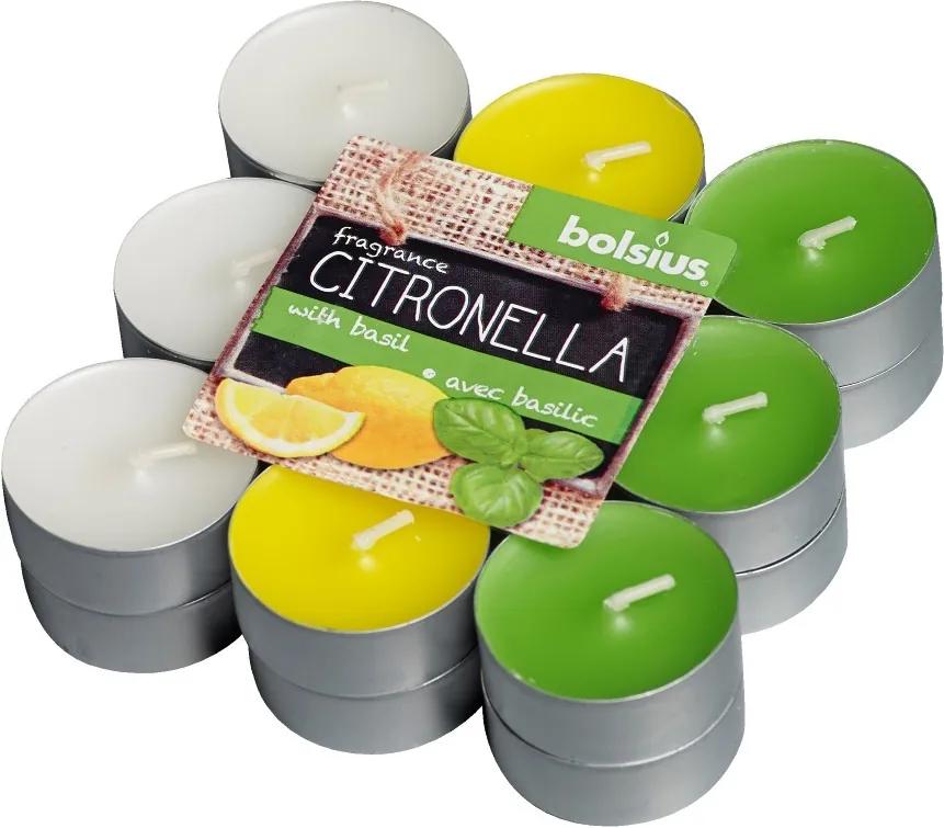 Blokverpakking 18 theelichten citronella garden 17/38 Citronella/Basillicum