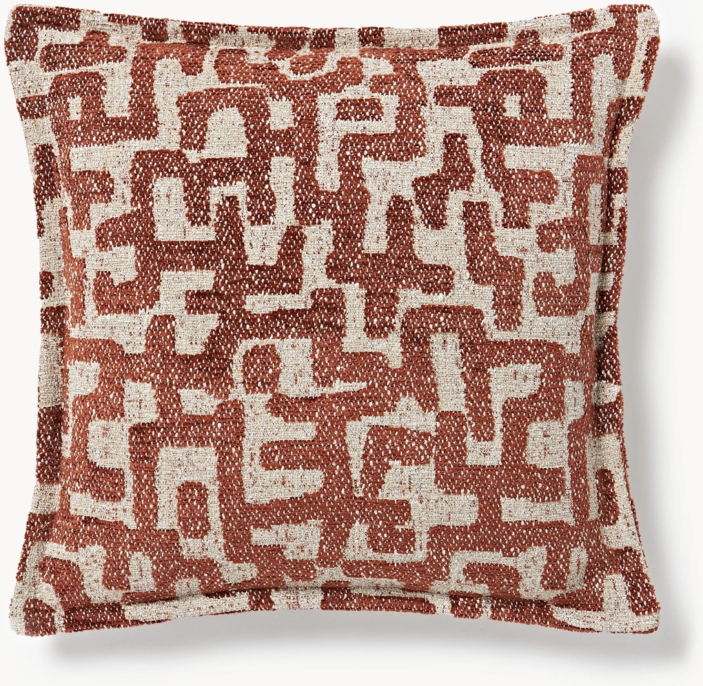 Viscose kussen Contia met ingeweven jacquard patroon
