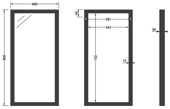 Sanituba Silhouette 40x80cm spiegel met RVS look omlijsting