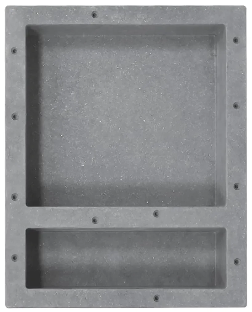 vidaXL Douchenis met 2 vakken 41x51x10 cm matgrijs