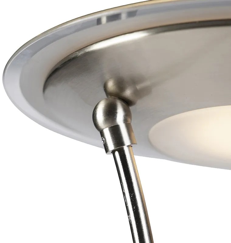 Vloerlamp staal met leesarm incl. LED en USB-poort - Sevilla