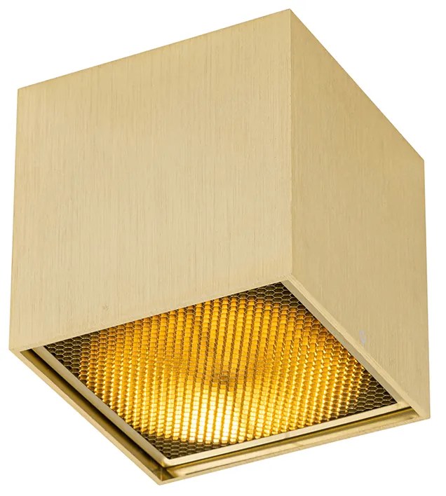 Design opbouwSpot / Opbouwspot / Plafondspot goud GU10 111mm - Box Honey Design GU10 kubus / vierkant Binnenverlichting Lamp