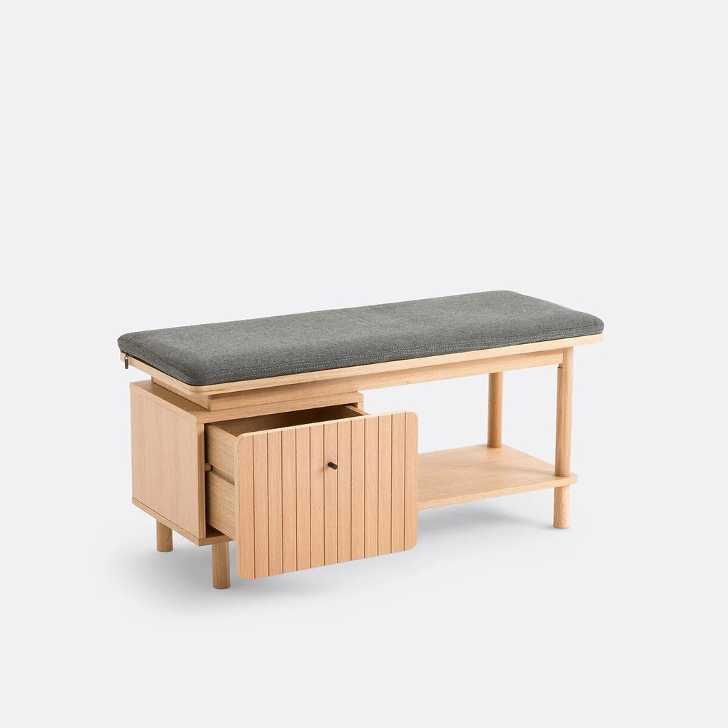 Eiken en fineer opbergbank, Groove