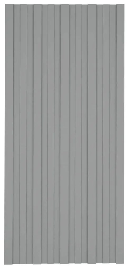 vidaXL Dakpanelen 12 st 100x45 cm gegalvaniseerd staal grijs