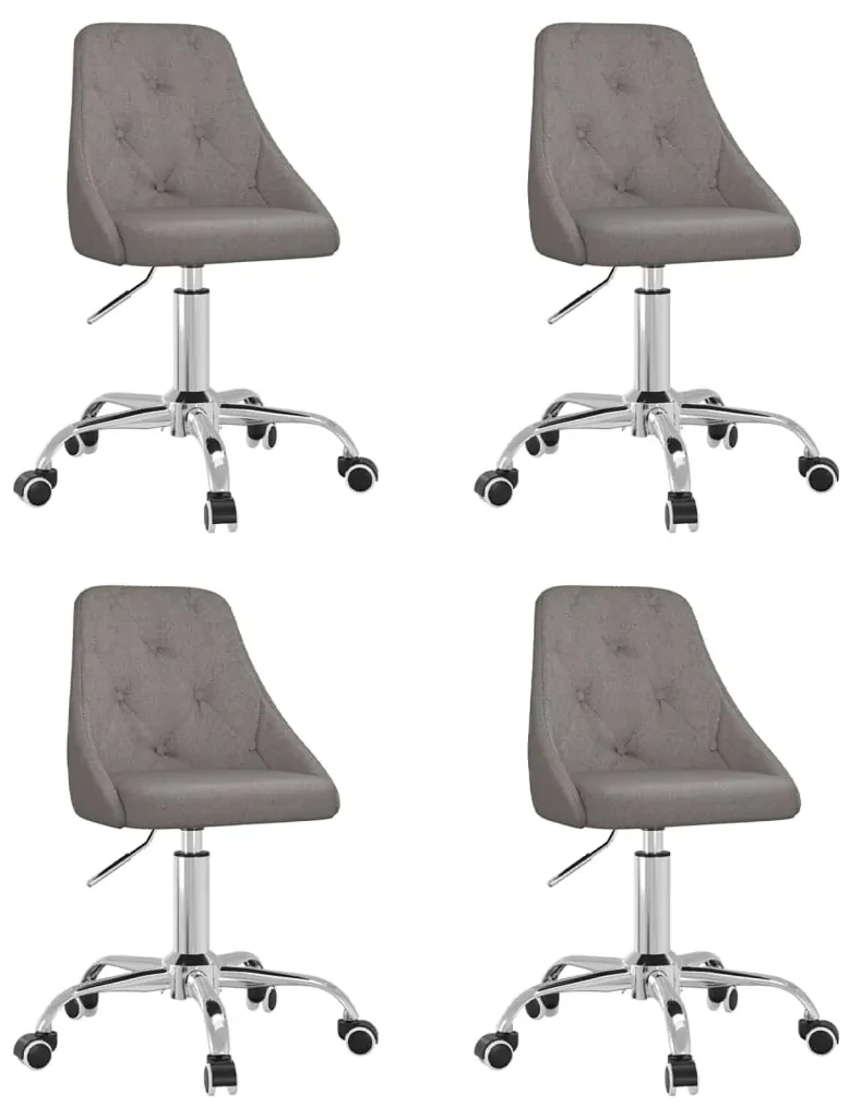 vidaXL Eetkamerstoelen draaibaar 4 st stof donkergrijs