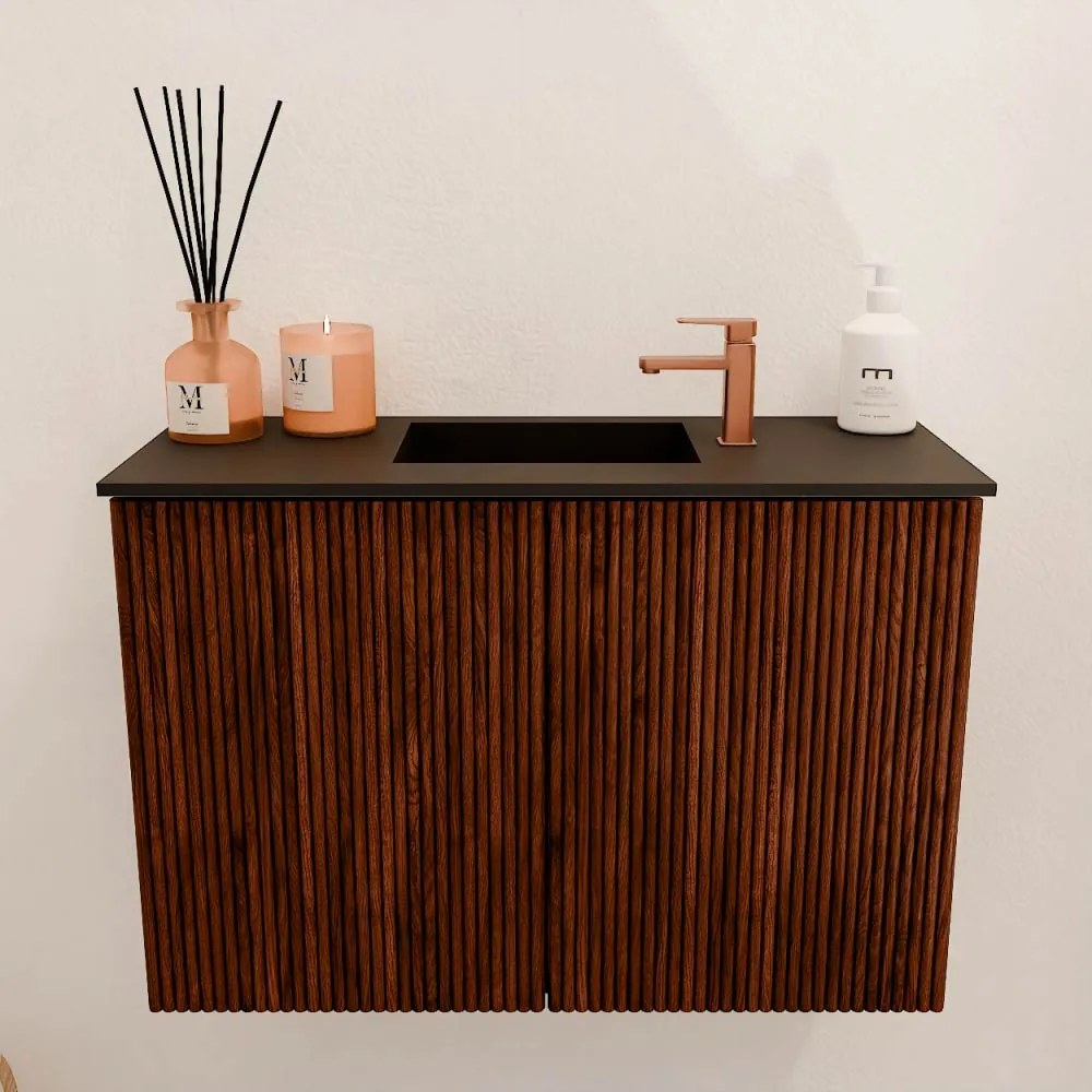Mondiaz Joya 60cm toiletmeubel ruby met wastafel faye midden 1 kraangat urban