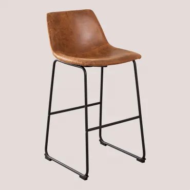Pack Van 4 Hoge Krukken Bekleed Met Kunstleer Ody ↑65 Cm & Kameel Vintage - Sklum