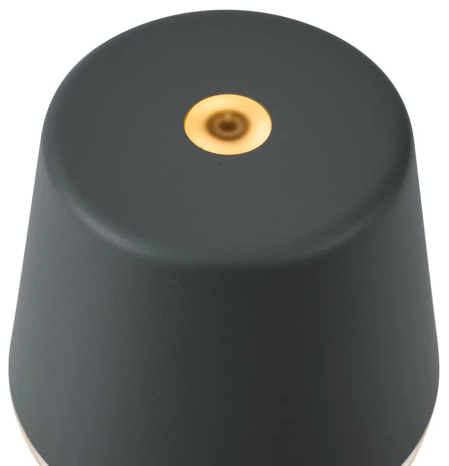 Tafellamp donkergrijs incl. LED IP65 oplaadbaar met laadstation - Bass