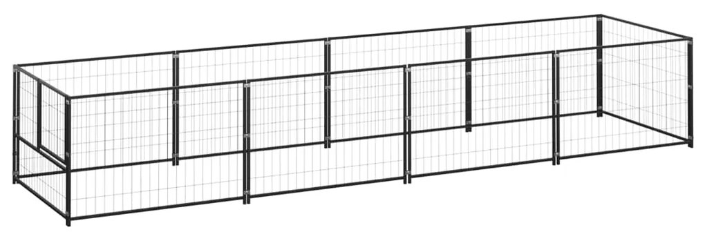 vidaXL Hondenkennel 4 m² staal zwart