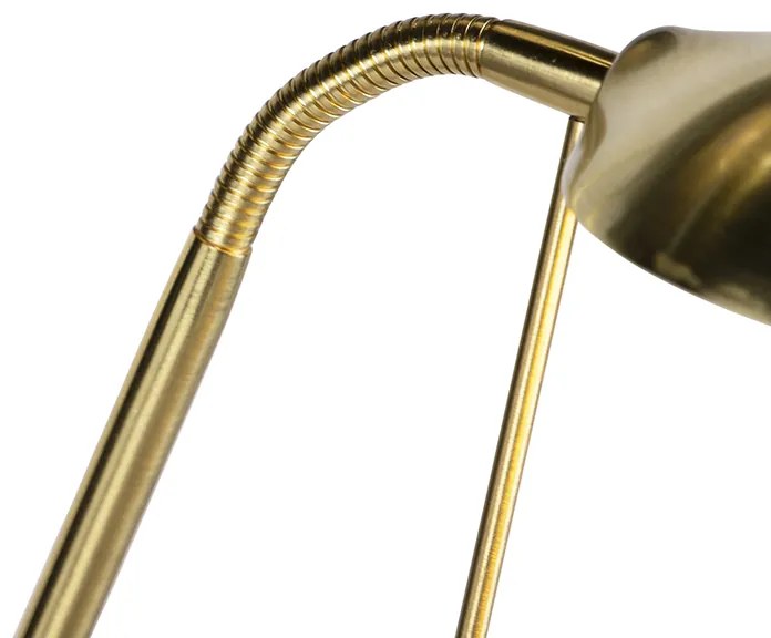 Vloerlamp goud met leeslamp incl. LED en dimmer - Diva 2