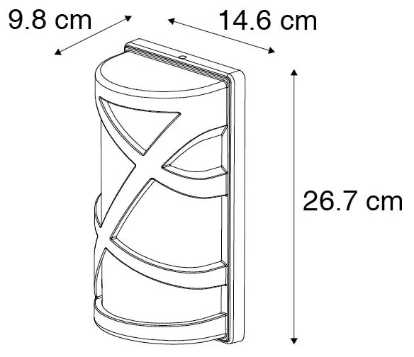 Moderne buiten wandlamp zwart IP44 - Suzie