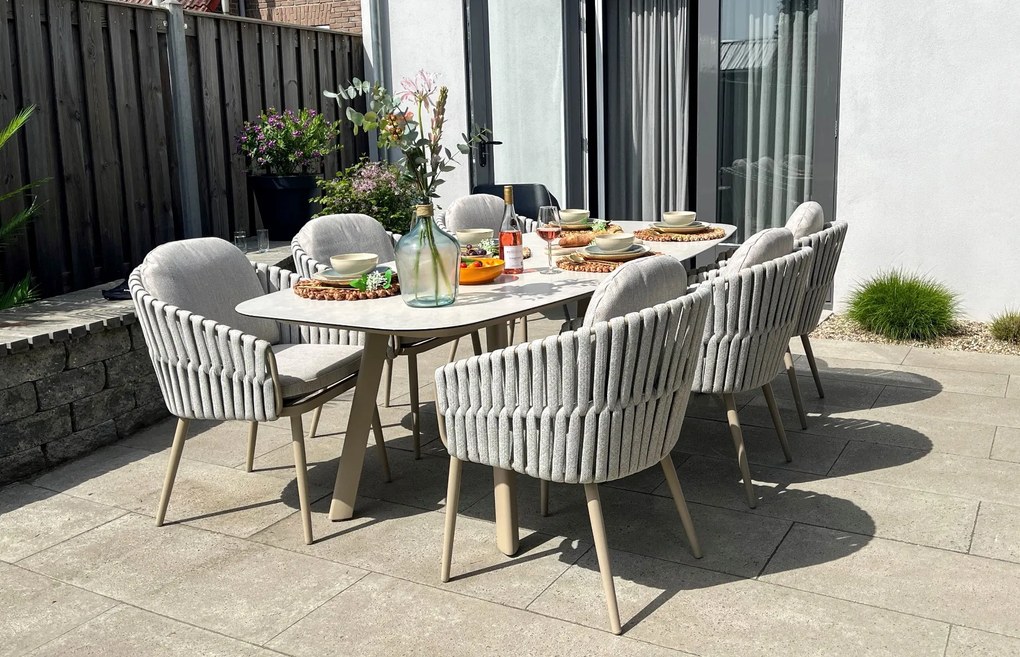 Taste Manolo tuintafel 240x103 cm. - Deens ovaal - Latte