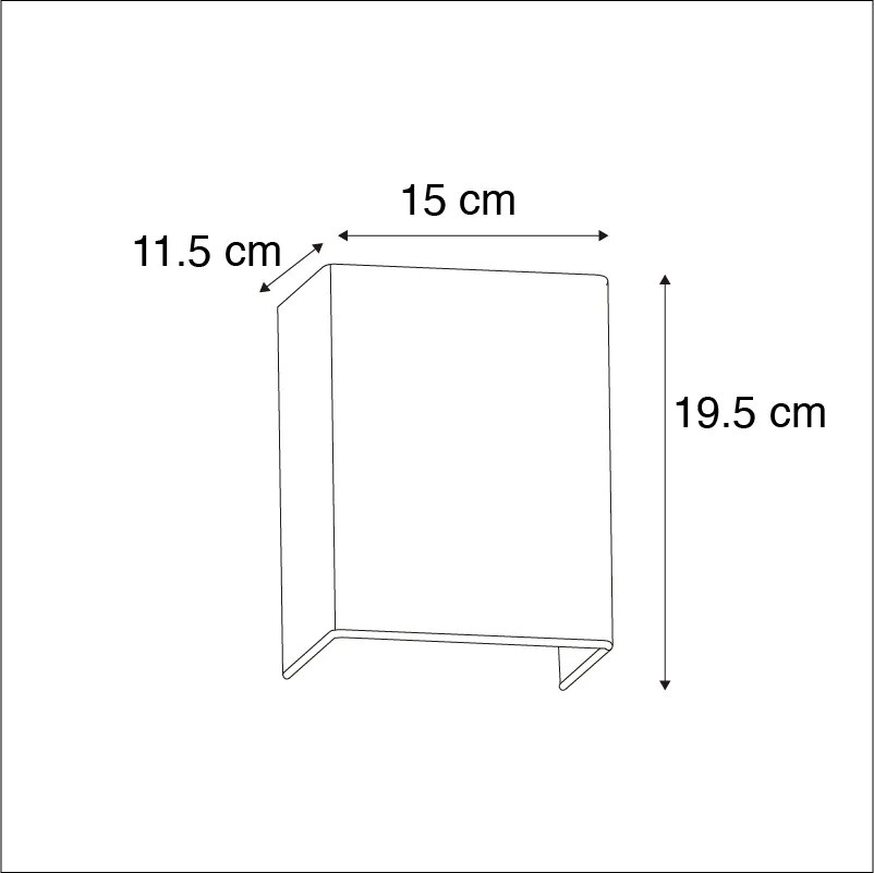 Landelijke wandlamp wit met stoffen kap - Vete
