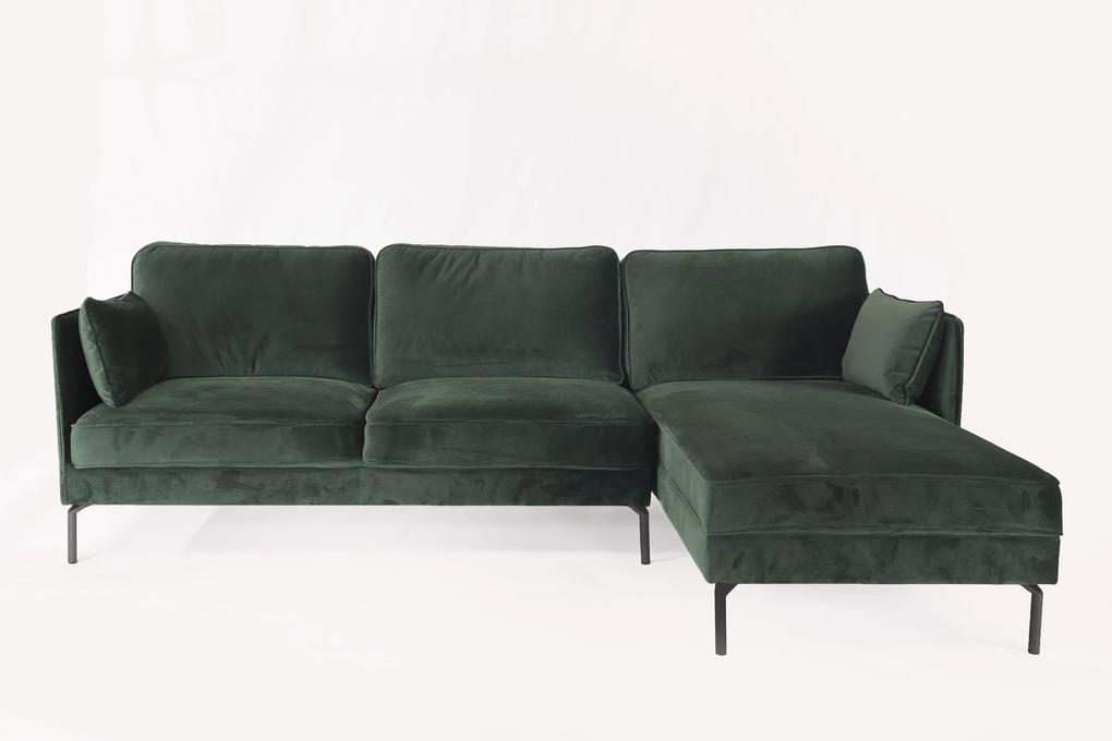 Dimehouse | Hoekbank Peppin rechts zithoogte 46 cmzitdiepte 59 cmhoogte 85 cmdikte groen hoekbanken stof, metaal meubels banken