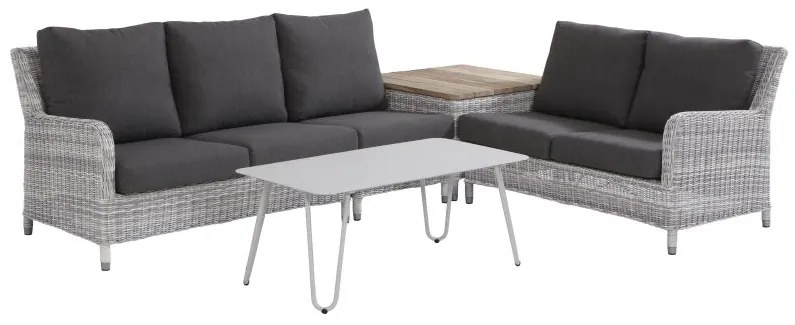 4 Seasons Outdoor | Indigo hoekbank 3 zitter rechts met cricket salontafel Loungeset weerbestendig