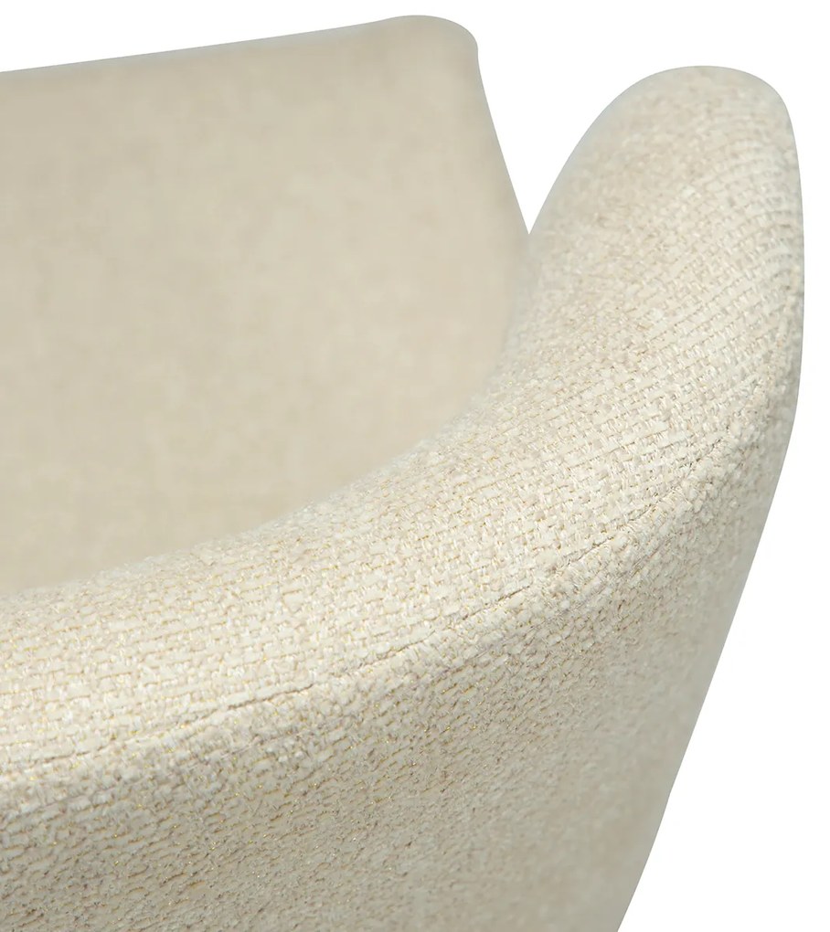 Dan-Form Glam Luxe Eetkamerstoel Boucle Almond Shimmer En Antique Brass