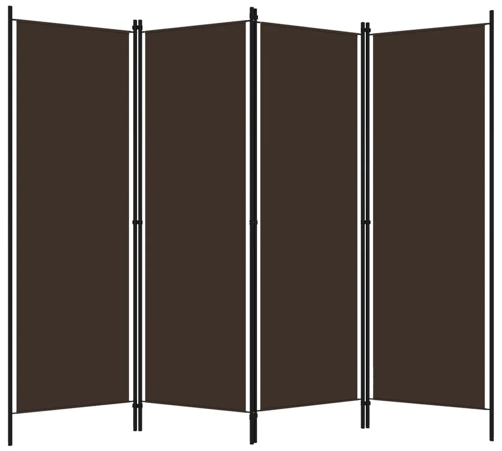 vidaXL Kamerscherm met 4 panelen 200x180 cm bruin
