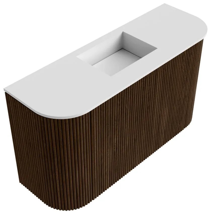 Mondiaz Joya 75cm toiletmeubel ronding links/rechts walnut met wastafel faye midden zonder kraangat talc