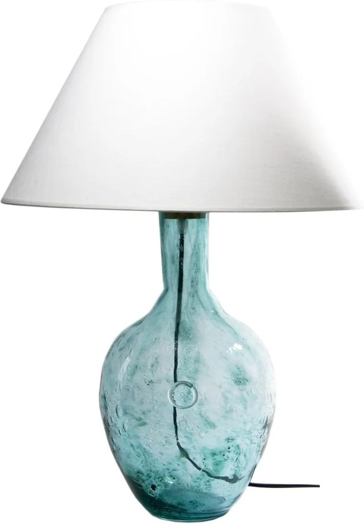 Turquoise | Glazen transparante tafellamp - 40 x 65 (h) cm