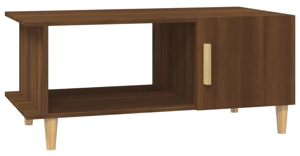 vidaXL Salontafel 90x50x40 cm bewerkt hout bruineikenkleurig