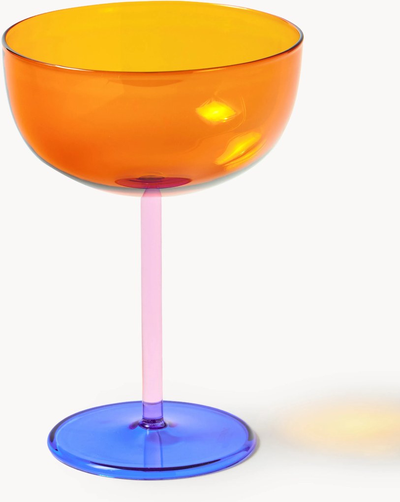 Mondgeblazen champagneglazen Karisa, 4-delig