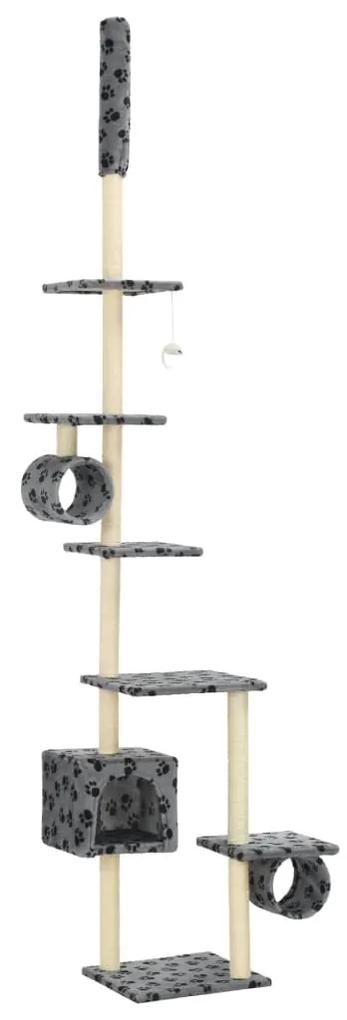 vidaXL Kattenkrabpaal met sisalpalen 260 cm pootafdrukken grijs