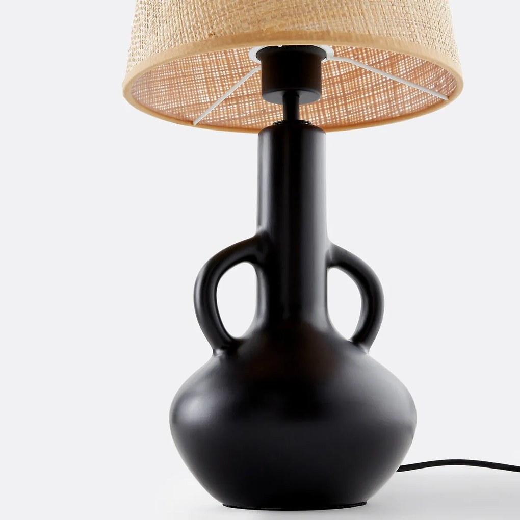 Lamp in keramiek en raffia, Balsa