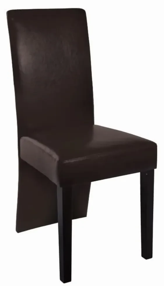 vidaXL Eetkamerstoelen 2 st kunstleer donkerbruin