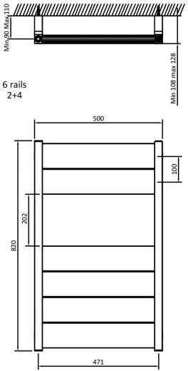 Eastbrook Kingswood handdoekradiator 50x80cm 438W antraciet mat