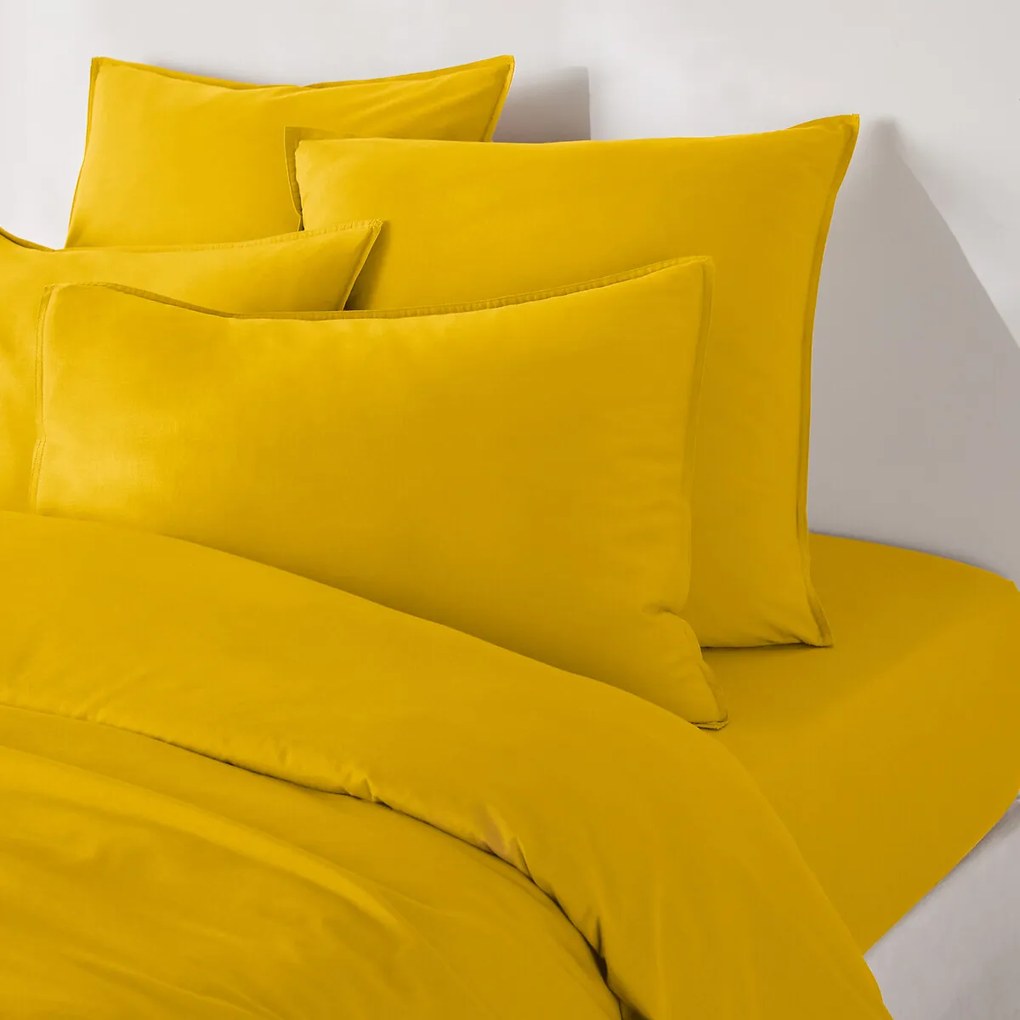 Effen hoeslaken in gewassen katoen, omslag 30 cm, Scenario