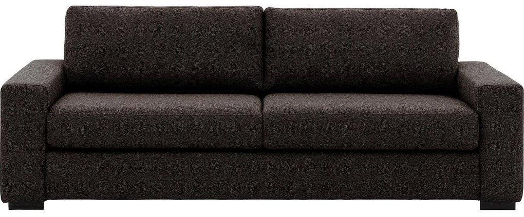 Goossens donkerbruin, stof, 3-zits, stijlvol landelijk