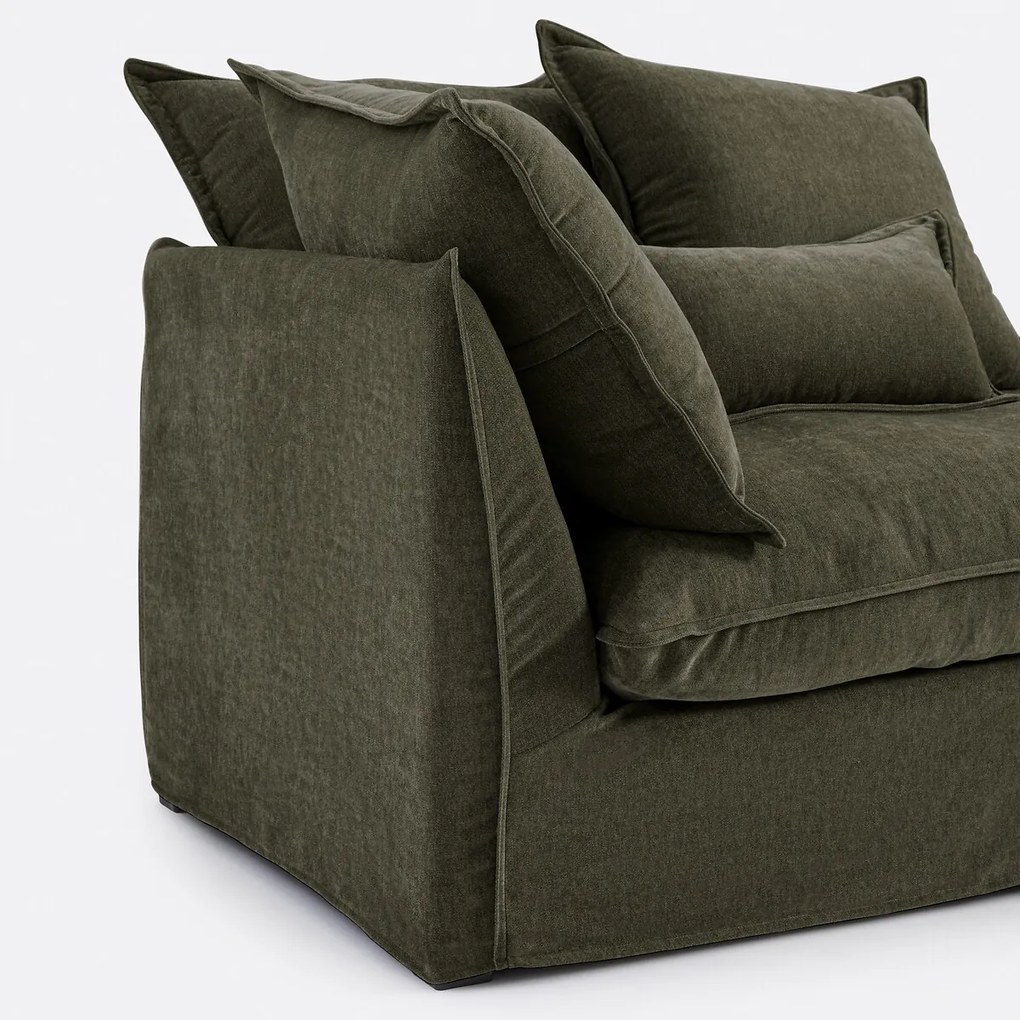 Longchair rechts, afneembare hoes, in gemêleerd polyester, ODNA
