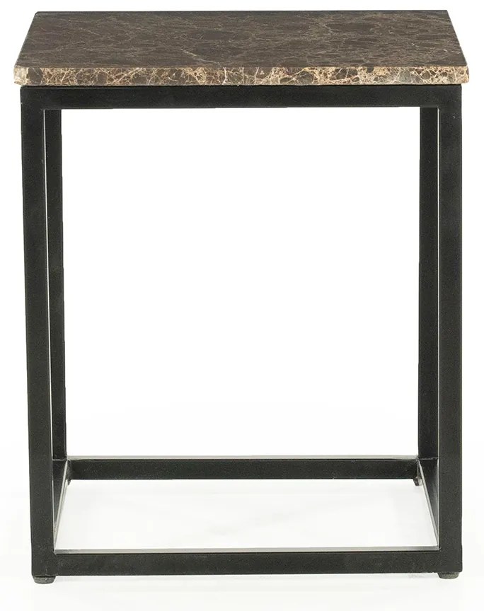 Eleonora Rico Vierkante Bijzettafel Van Bruin Marmer - 38 X 38cm.