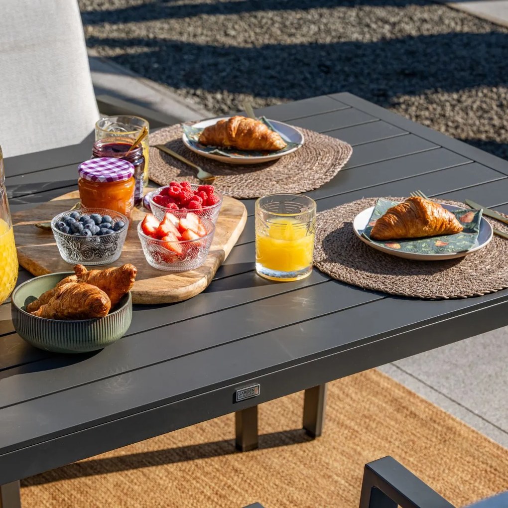 Garden Impressions Kasper tuinset 5-delig - tuintafel 160x84 cm donker grijs