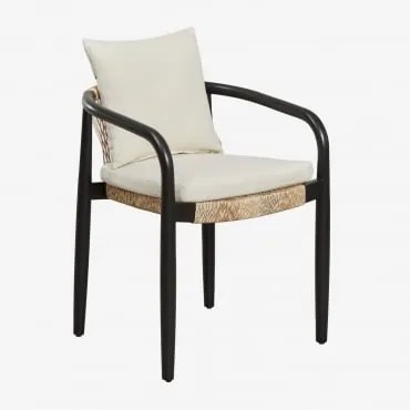 Set Van 4 Eetkamerstoelen Met Armleuningen In Acacia Giulia Gewoon Zwart - Sklum