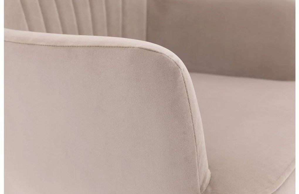 Goossens Eetkamerstoel Rob lichtgrijs velvet stof met armleuning, urban industrieel